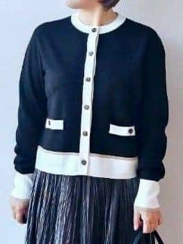 やじまさんの「UNTITLED｜【アンサンブル可/ジャケット風】ウールミラノリブカーディガン」を使ったコーディネート