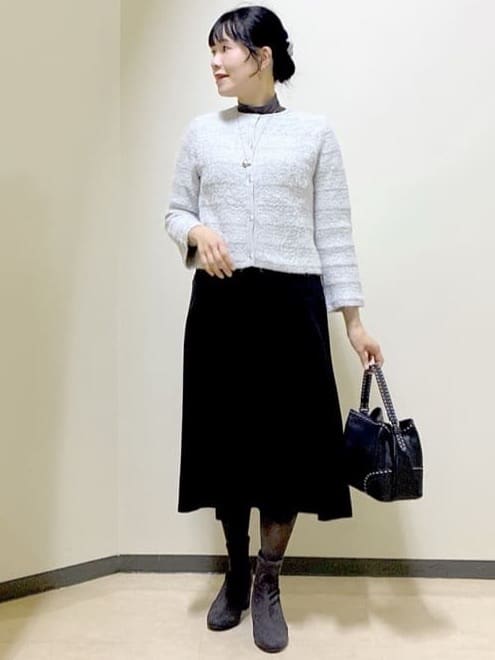  beni_gingerさんの「Reflect｜【お食事会やお出かけに◎】ふんわりジャカード編みカーディガン」を使ったコーディネート