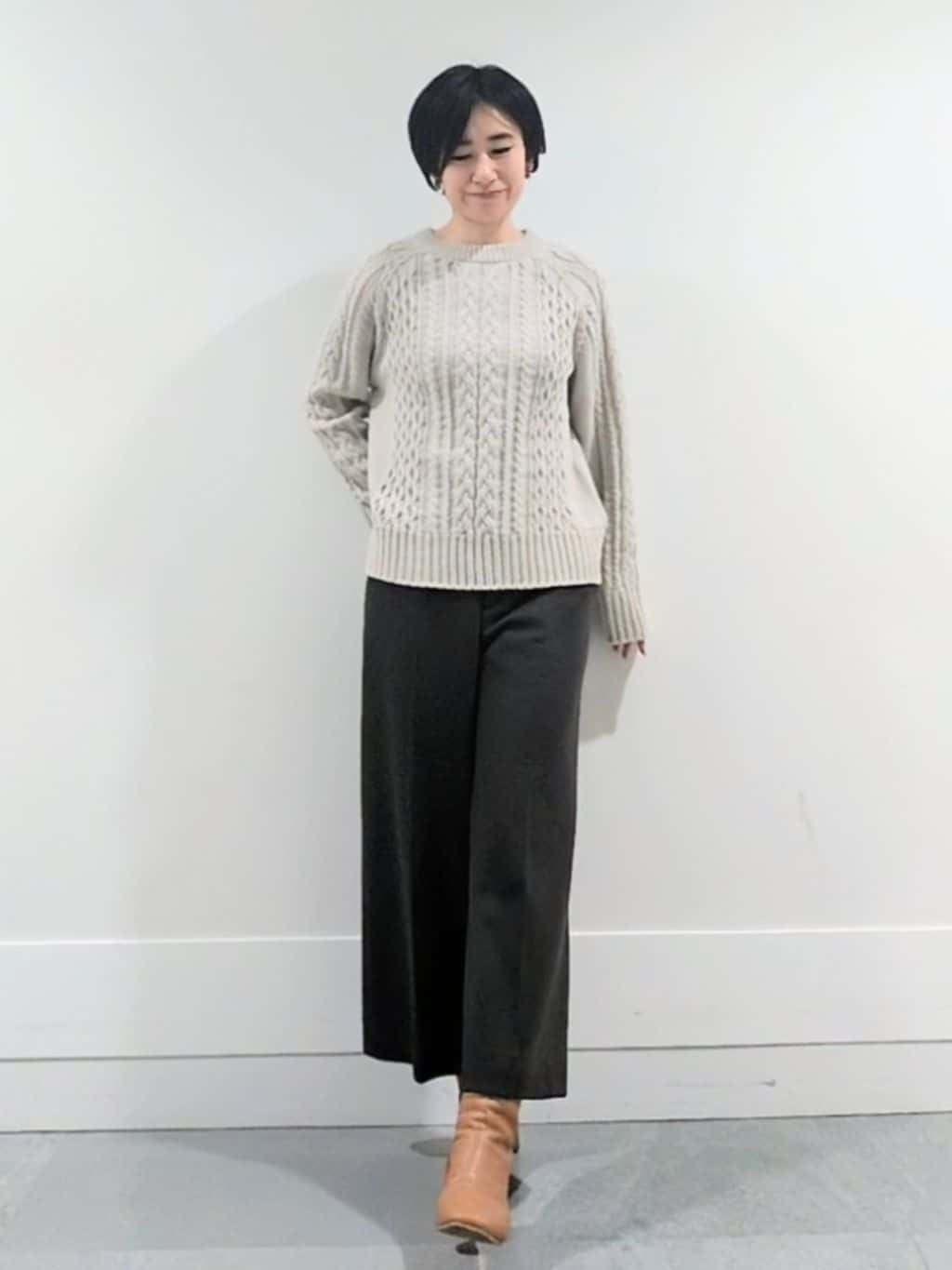 ミズタさんの「UNTITLED｜【洗える】スポンディッシュ ケーブル柄ニット」を使ったコーディネート