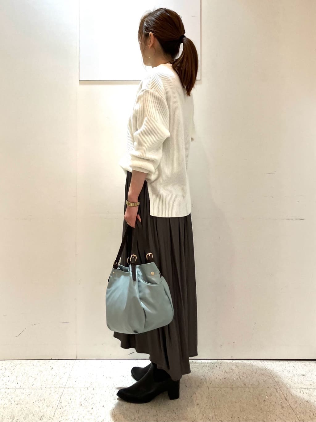 kozuさんの「Reflect｜【腰周りカバー／長め丈】モックネックニットプルオーバー」を使ったコーディネート