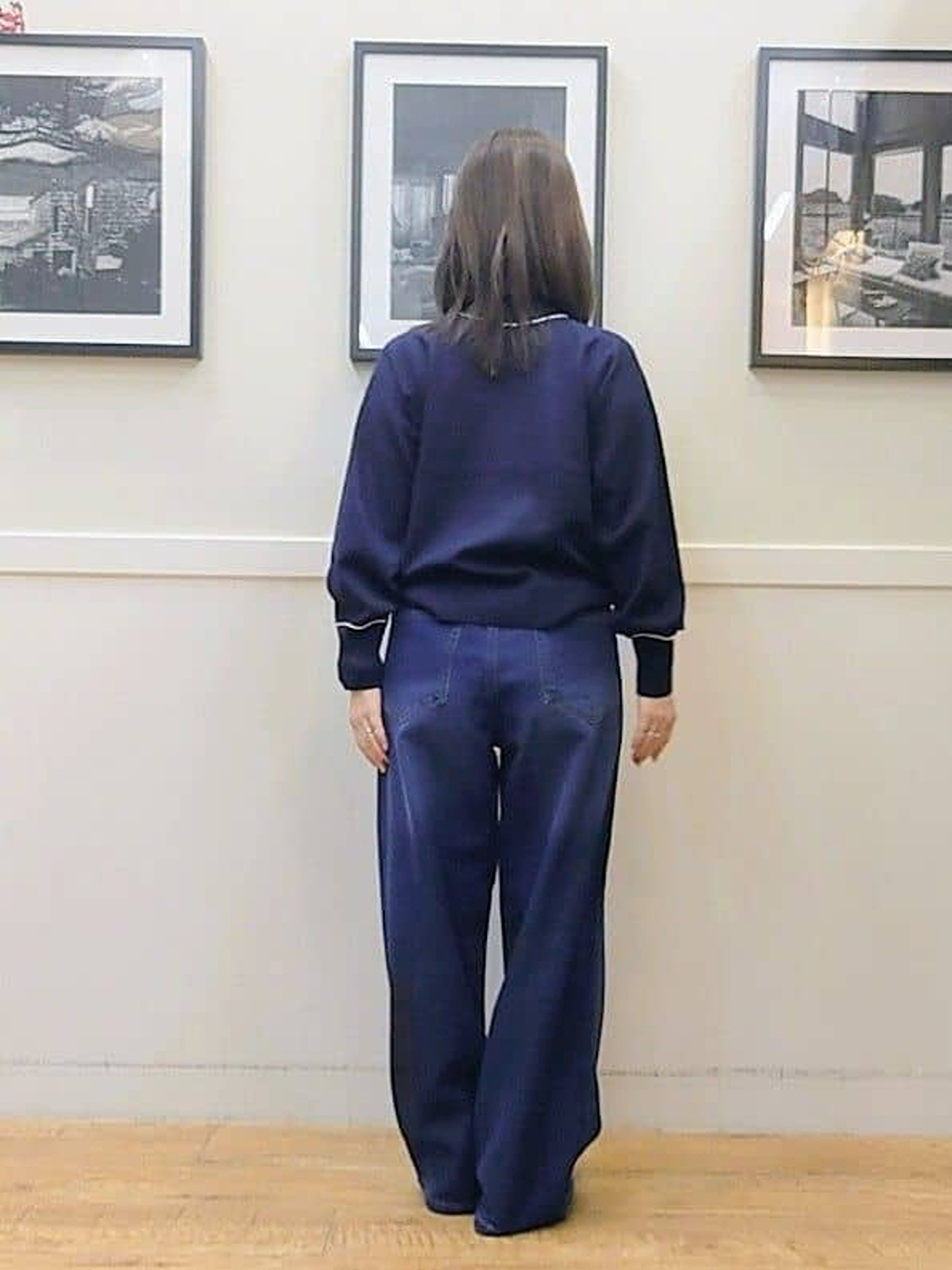 nao.さんの「SHOO･LA･RUE｜【S-LL】脚のラインを拾いにくい デニムワイドパンツ」を使ったコーディネート