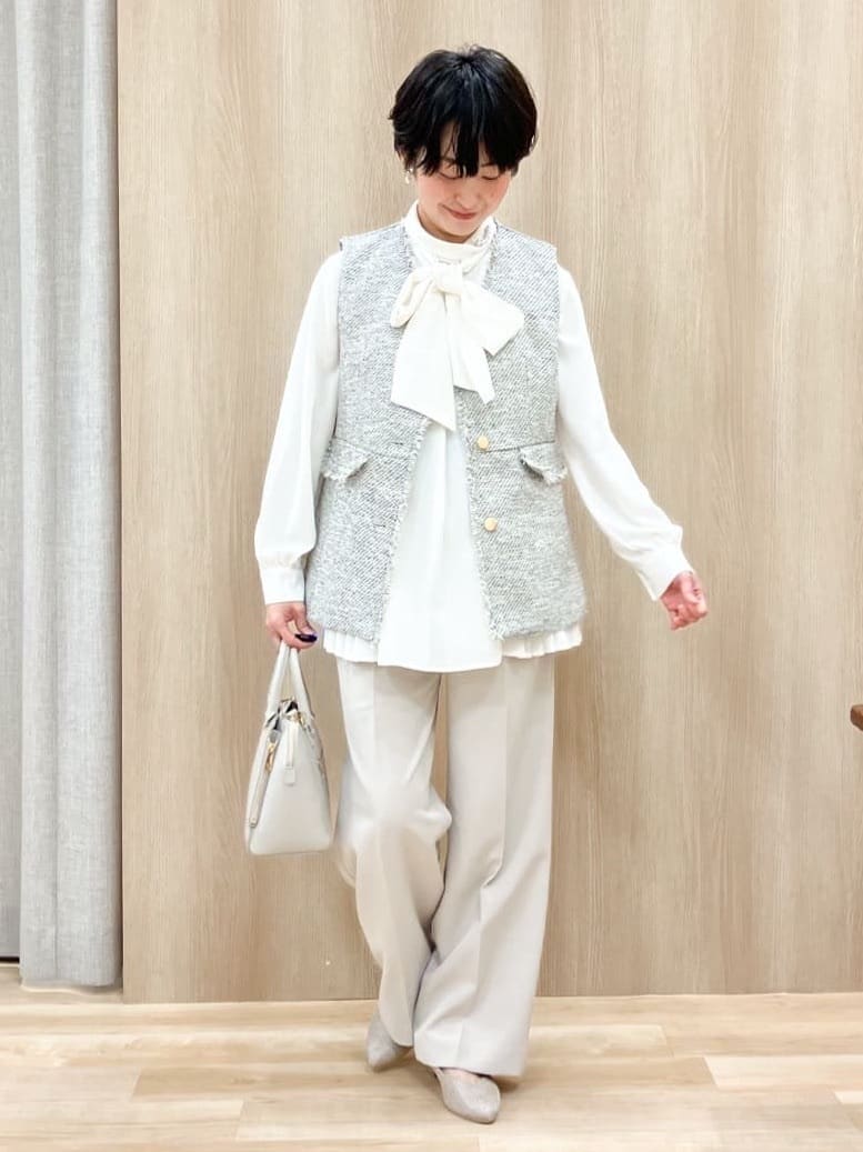 Keiさんの「grove｜【マシンウォッシュ／防シワ/SS-3L】ストレッチワイドパンツ」を使ったコーディネート