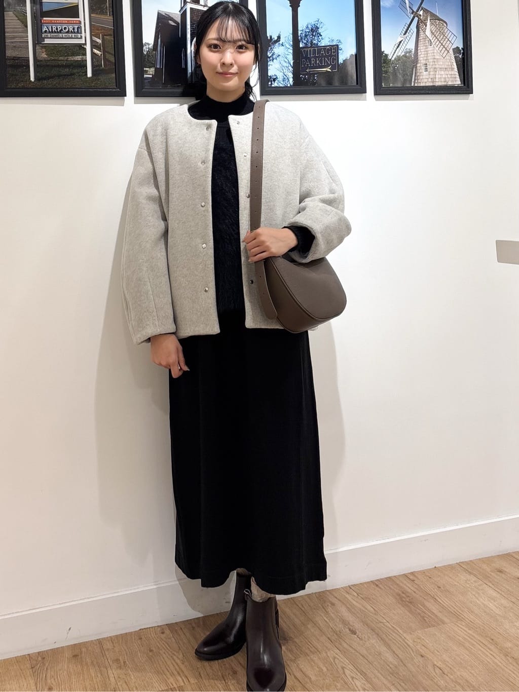 Ririkaさんの「Dessin｜【2点セット・洗える】シャギーベストニットワンピース」を使ったコーディネート