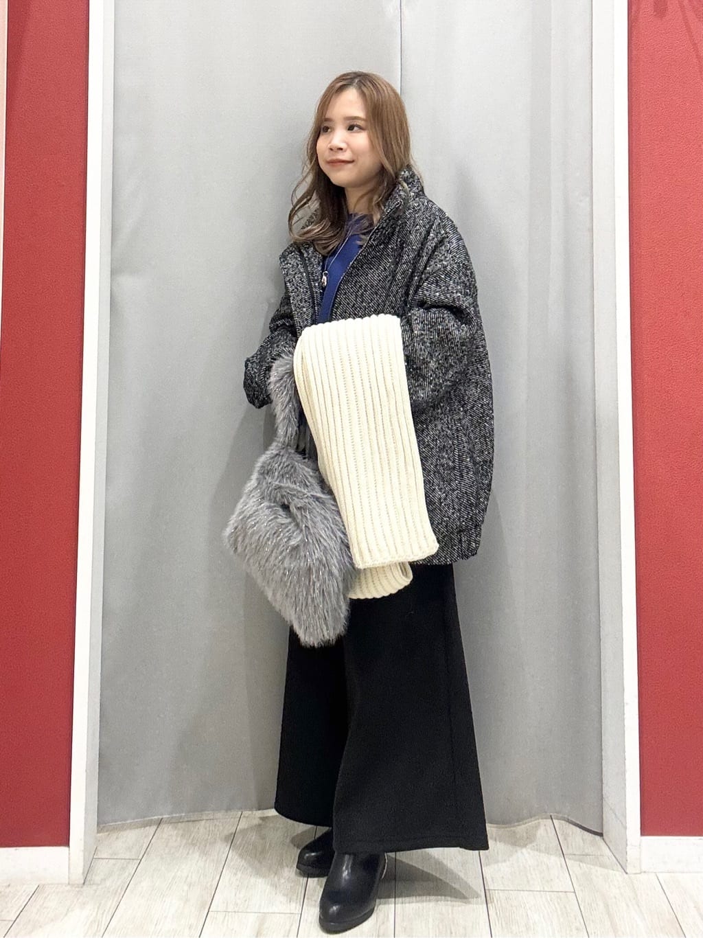 shioさんの「SHOO･LA･RUE｜【洗濯機可】美脚見え あったか圧縮ニット ガウチョパンツ」を使ったコーディネート