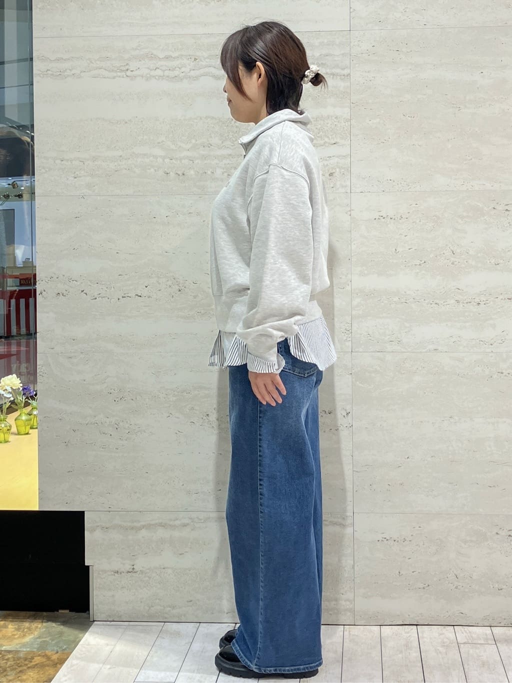FUKAさんの「OPAQUE.CLIP｜ハーフZIPロゴ刺繍裏毛【洗濯機OK】」を使ったコーディネート