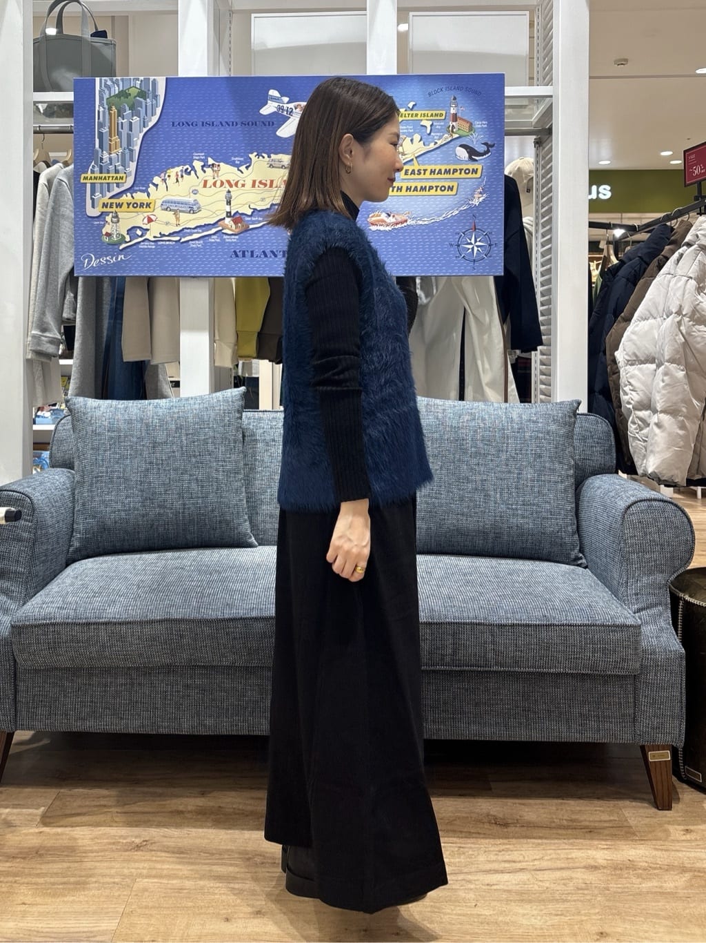 risaさんの「Dessin｜【2点セット・洗える】シャギーベストニットワンピース」を使ったコーディネート