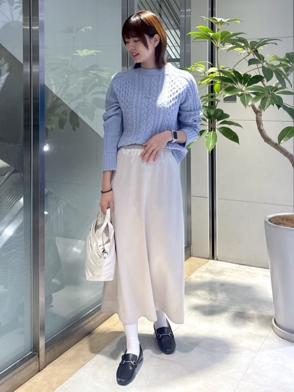 yukaさんの「UNTITLED｜【洗える】スポンディッシュ ケーブル柄ニット」を使ったコーディネート