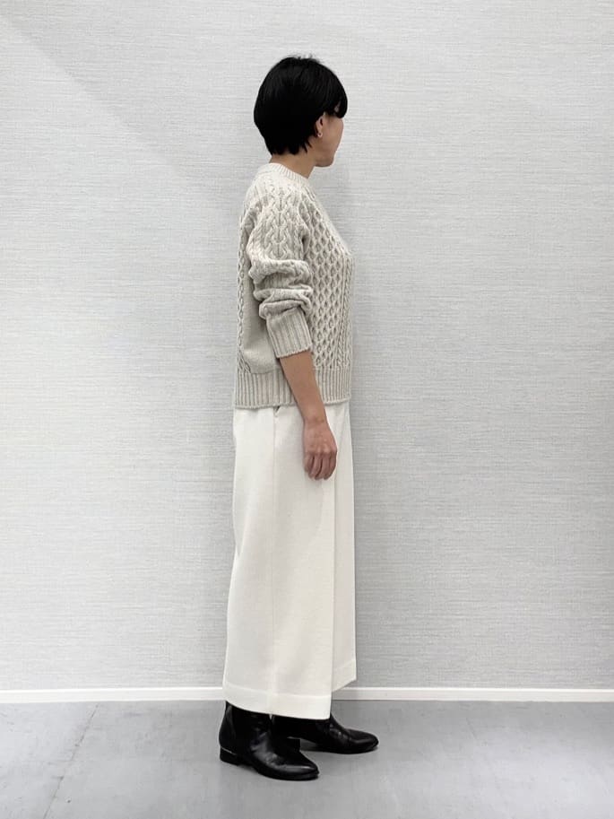 Yukoさんの「UNTITLED｜【洗える】スポンディッシュ ケーブル柄ニット」を使ったコーディネート