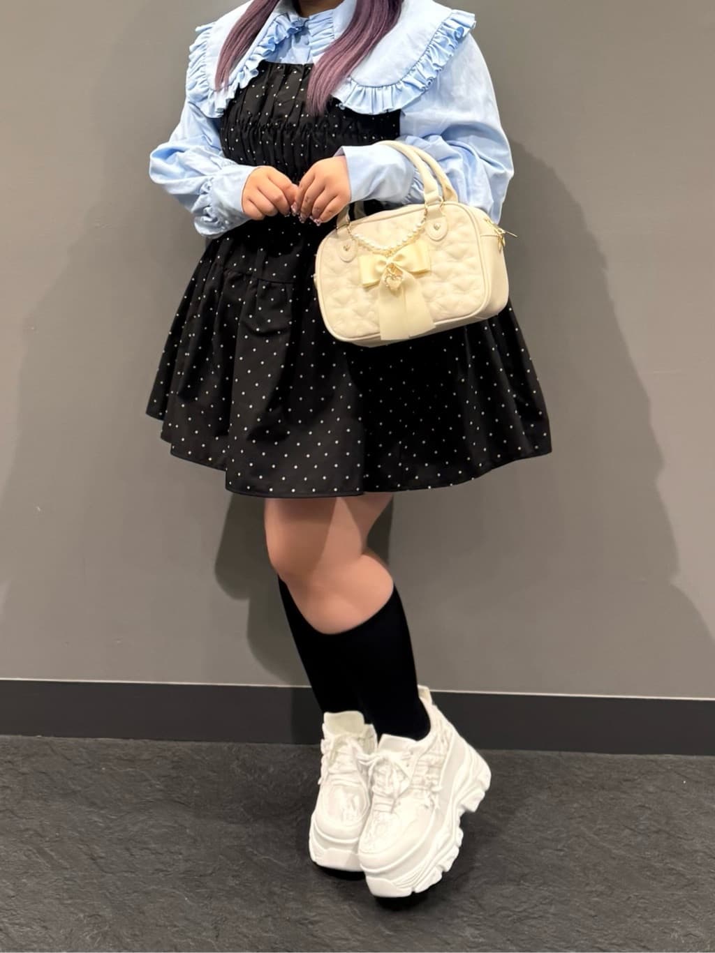sayakaさんの「ESPERANZA｜リボンレース 厚底スニーカー」を使ったコーディネート