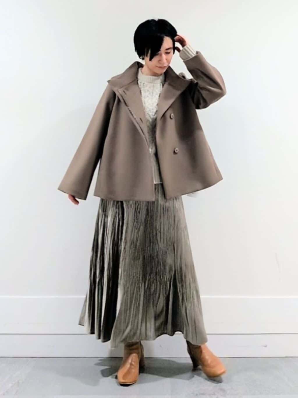 ミズタさんの「UNTITLED｜【洗える】スポンディッシュ ケーブル柄ニット」を使ったコーディネート