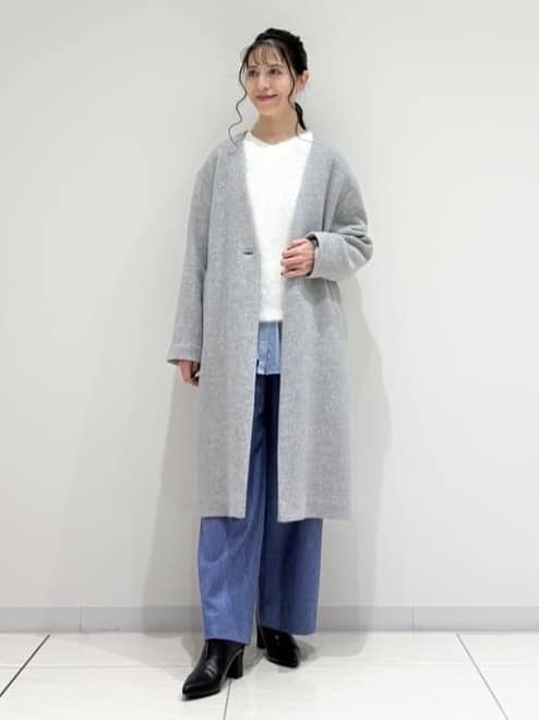 kayoさんの「INDIVI｜【軽量／ウール混】ライトフォルム ロングコート」を使ったコーディネート