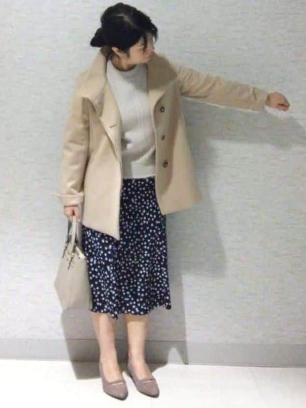 sakoさんの「Reflect｜【SS-4Lサイズ／衿が顔に当たらない◎】スタンドネックミドルコート」を使ったコーディネート