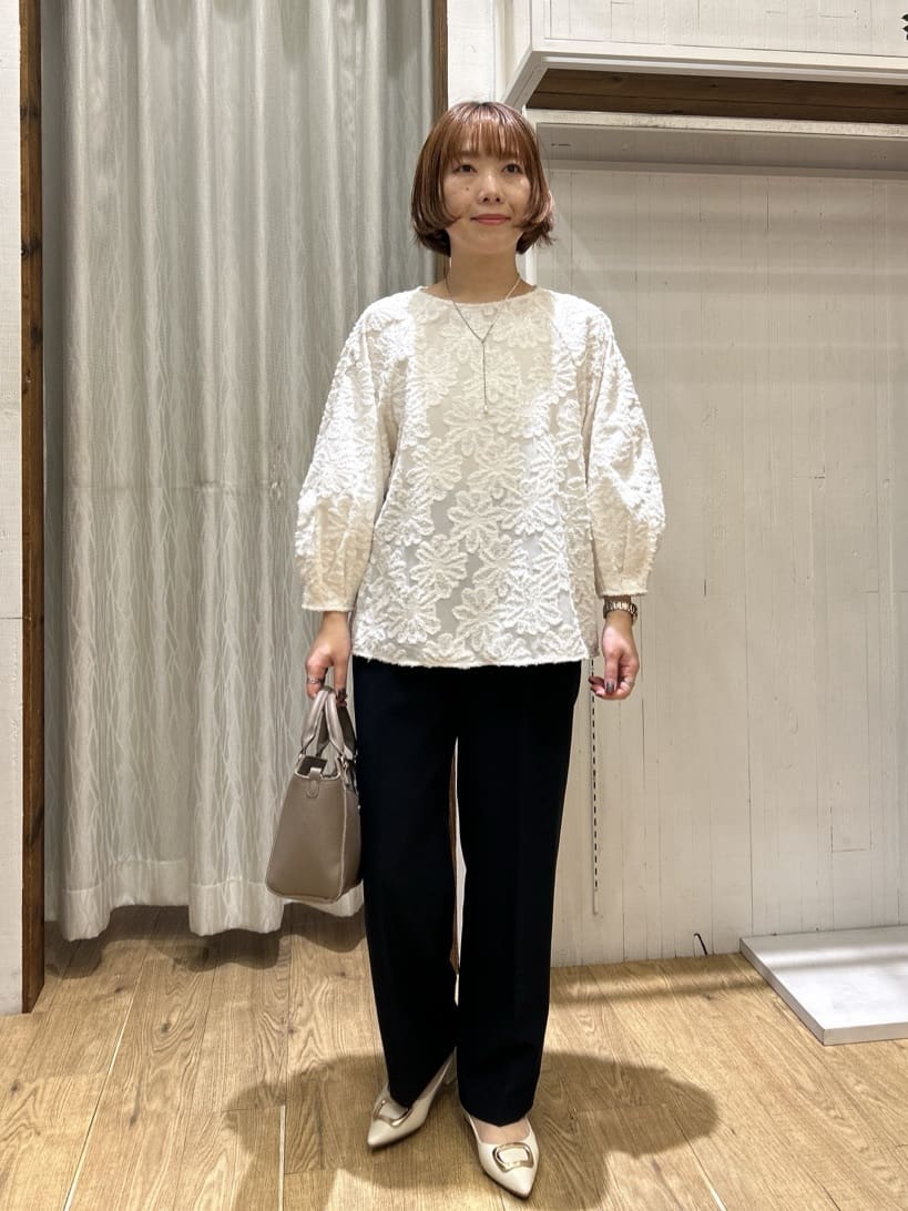ga_riさんの「THE SHOP TK｜【通勤スタイルに】ダブルクロスワイドパンツ/セットアップ可」を使ったコーディネート