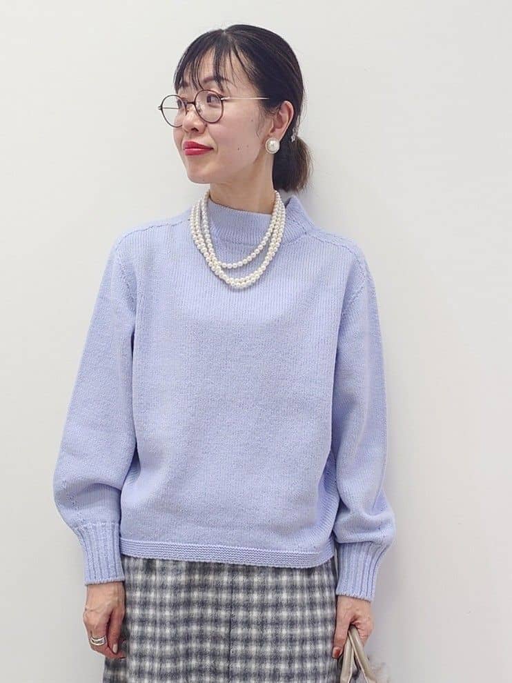 MUTSUKOさんの「UNTITLED｜【洗える】スポンディッシュ ボトルネックニット」を使ったコーディネート