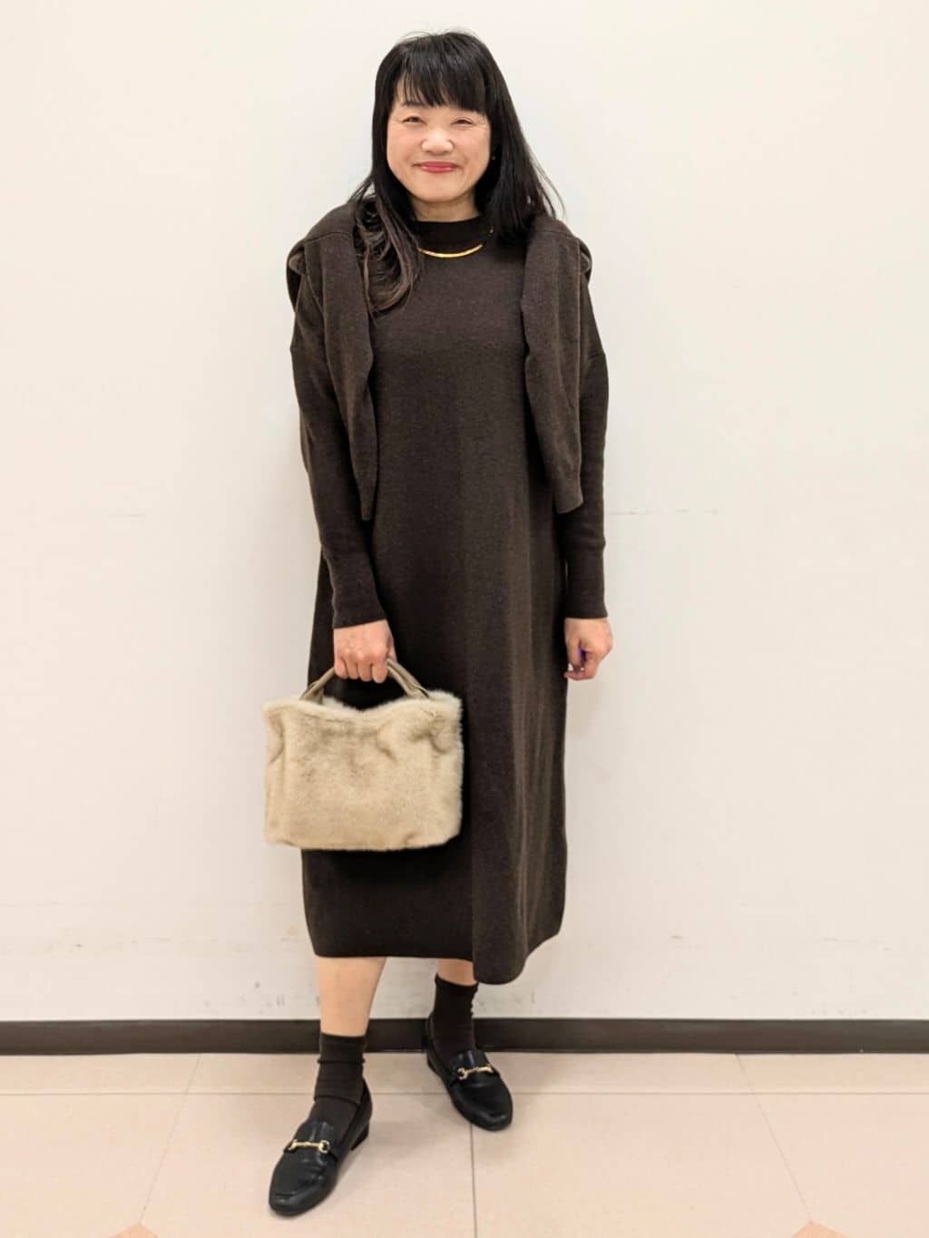 ともさんの「UNTITLED｜【名品／定番人気】ウールチェックストール」を使ったコーディネート