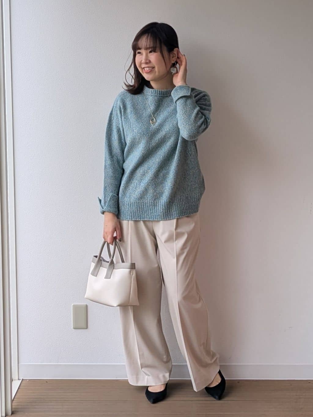 なみきさんの「UNTITLED｜【ゆったり】三つ杢カラーニット」を使ったコーディネート
