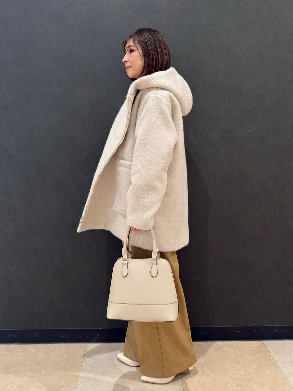 Megさんの「SHOO･LA･RUE｜【洗濯機可／毛玉レス】シンプルケーブル柄ニット」を使ったコーディネート