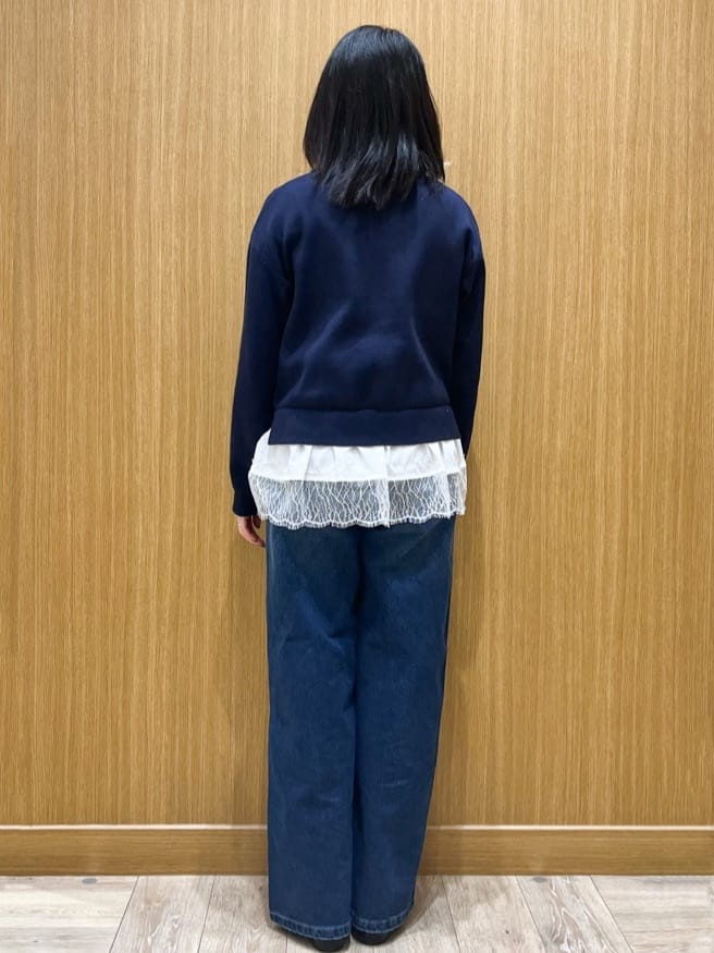 aさんの「OPAQUE.CLIP｜裾レースドッキングニット」を使ったコーディネート