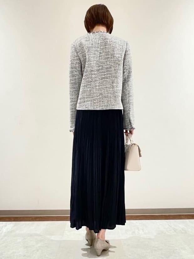 ちいはちさんの「grove｜【ハレの日・通勤】着回しできる上品ツイードジャケット」を使ったコーディネート