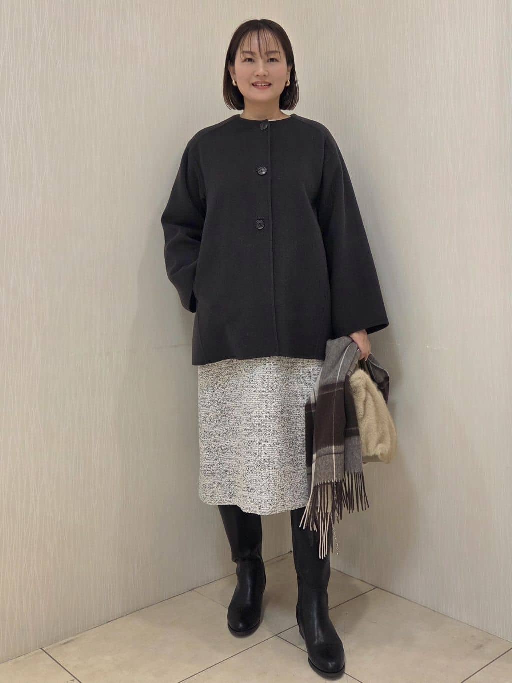 naokoさんの「UNTITLED｜【ミディ丈/軽やか】セミラグランリバー コート」を使ったコーディネート