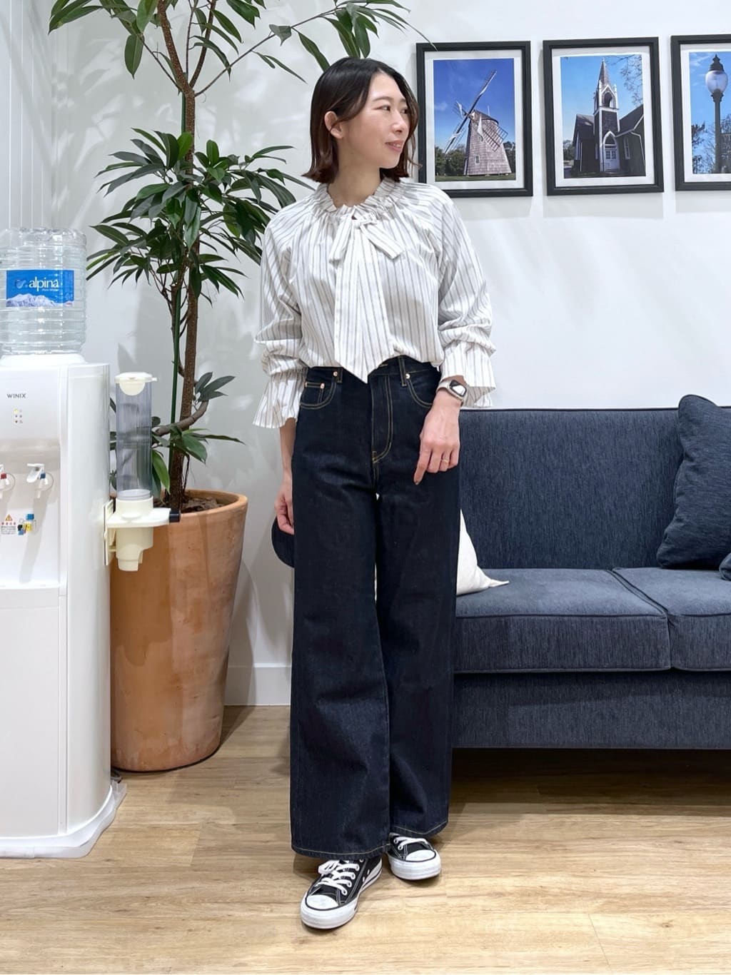 canaさんの「Dessin｜【花粉ガード/撥水加工/洗える】ステンカラースプリングコート」を使ったコーディネート