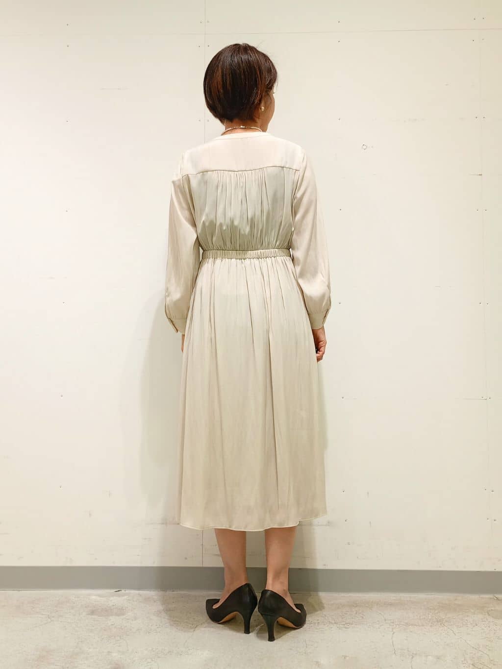 Kさんの「INDIVI｜【洗える】ギャザーフレアワンピース」を使ったコーディネート