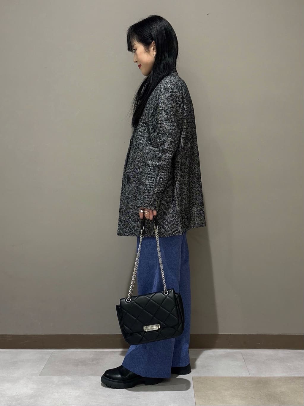 KEIKOさんの「INDIVI｜【日本製／ミドル丈】スタンドカラーミドルコート」を使ったコーディネート