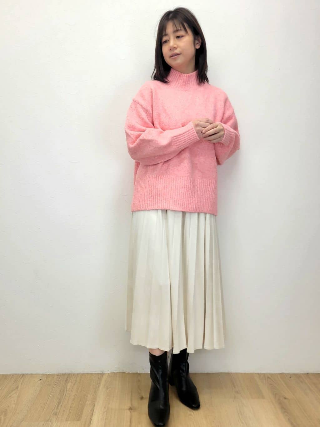 LISAさんの「OPAQUE.CLIP｜ふわふわハイネックニット【洗濯機OK】」を使ったコーディネート