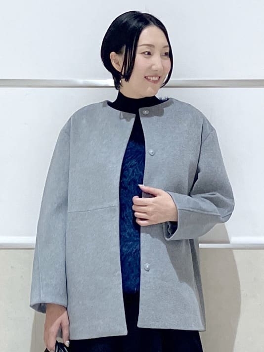 eriko さんの「Dessin｜ウール混クルーネックコート」を使ったコーディネート
