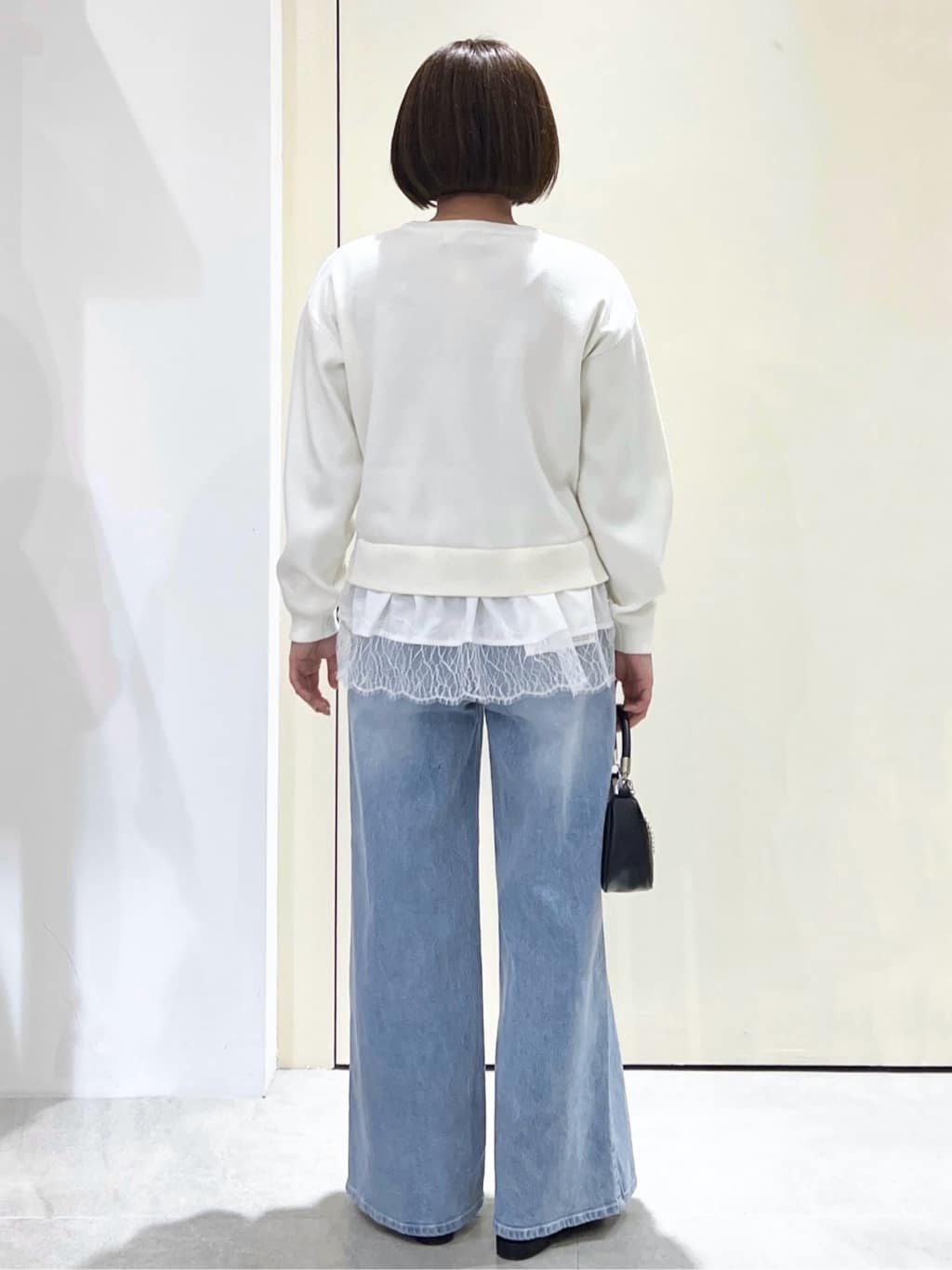 Unaさんの「OPAQUE.CLIP｜裾レースドッキングニット」を使ったコーディネート