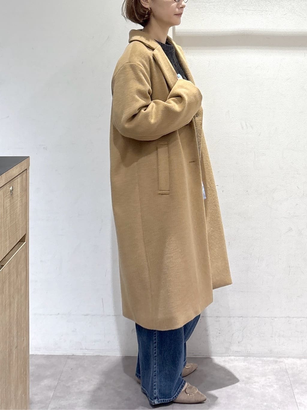 たけねぇさんの「OPAQUE.CLIP｜カシミヤブレンドウールチェスターコート」を使ったコーディネート