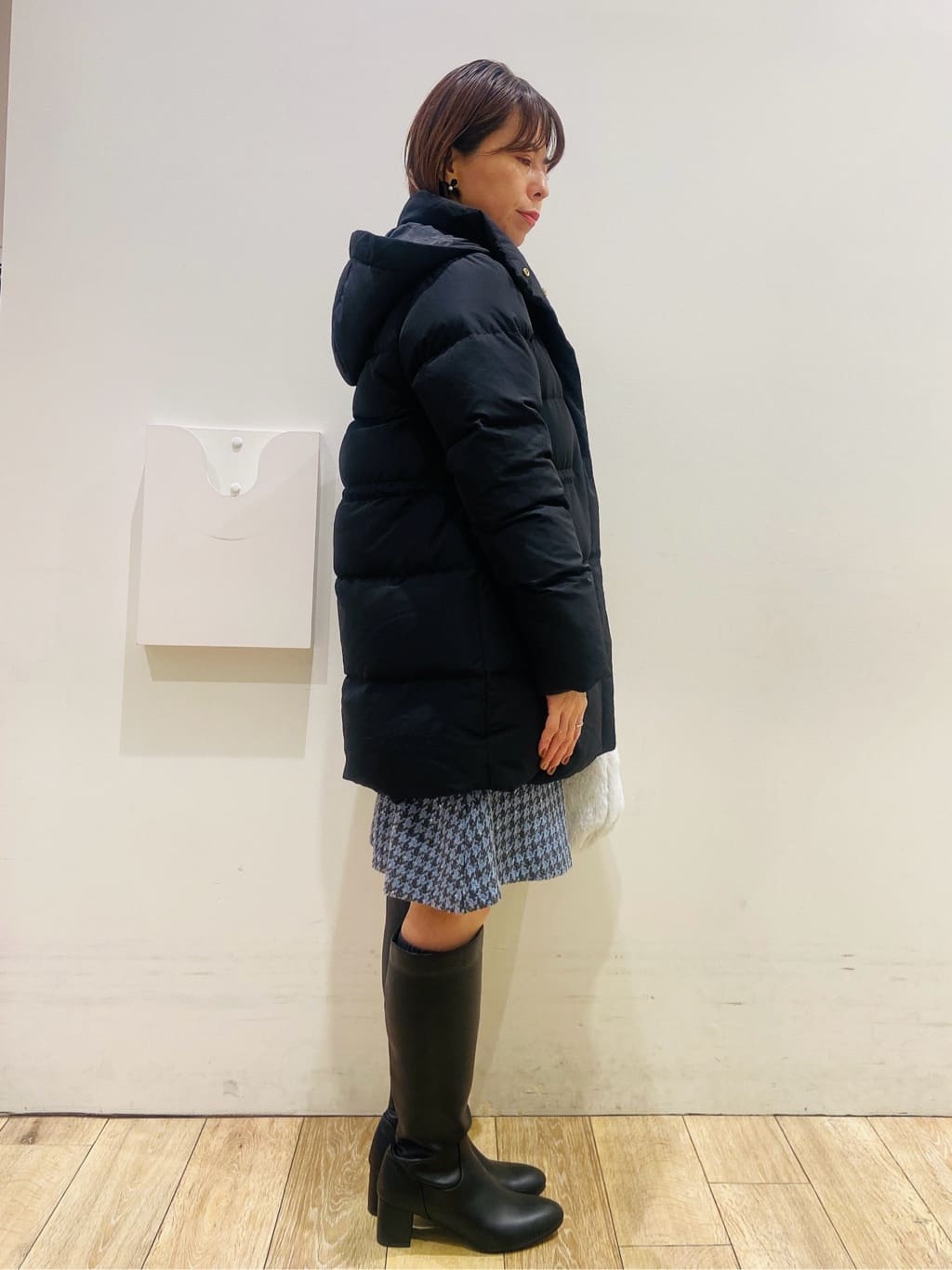 YUKOさんの「index｜KAWADAダウンドロストミドルコート【撥水／洗濯機OK／2WAY／静電気防止裏地】《XS～3L》」を使ったコーディネート