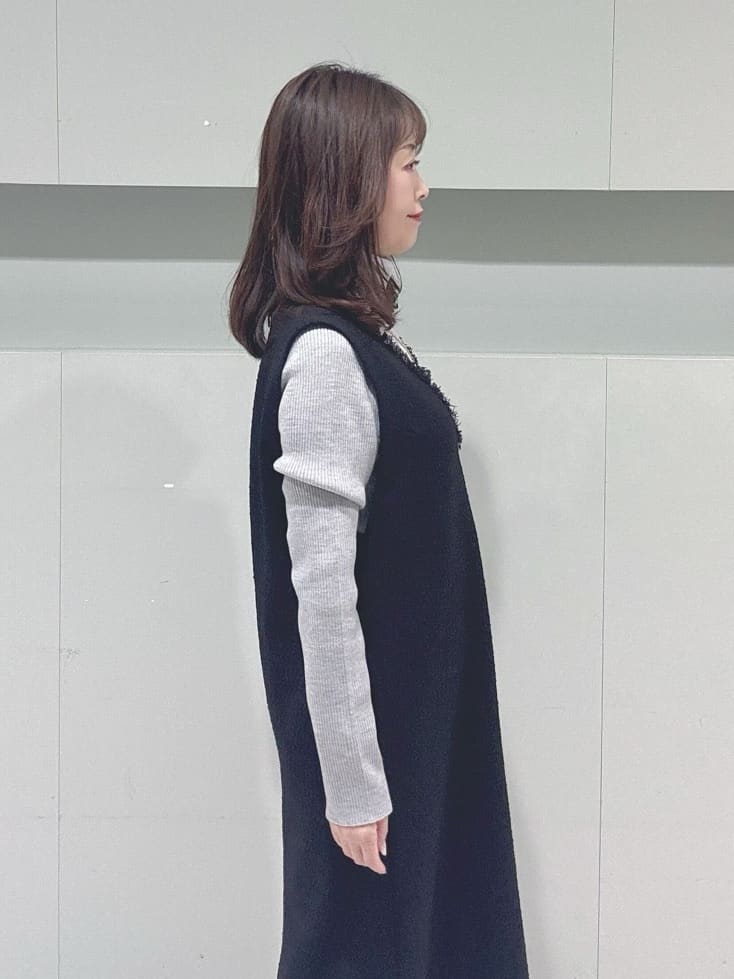 makiさんの「UNTITLED｜【日本製／通勤／フォーマル】カシミヤ混ノーカラーコート」を使ったコーディネート