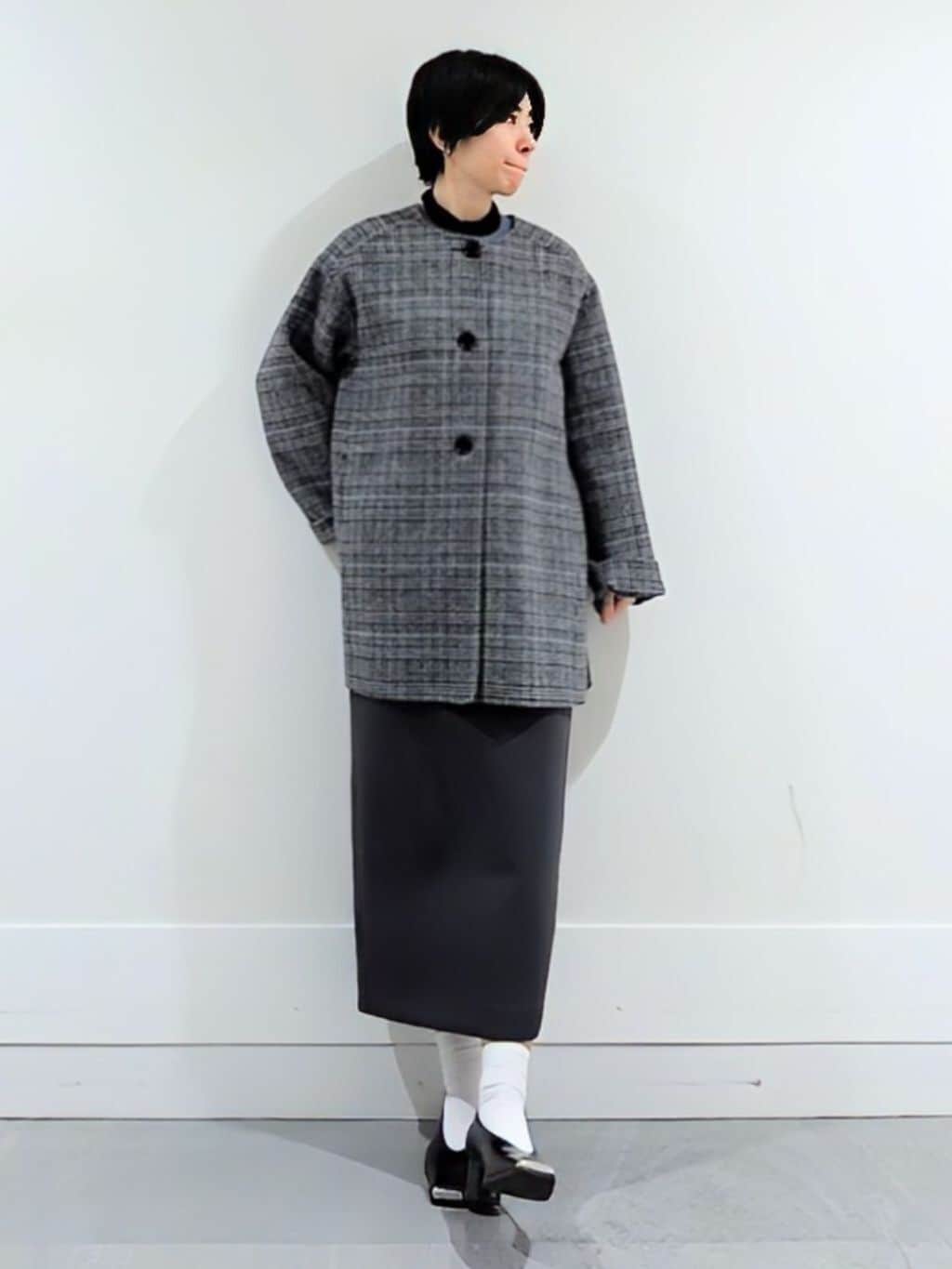 ミズタさんの「UNTITLED｜【ミディ丈/軽やか】セミラグランリバー コート」を使ったコーディネート
