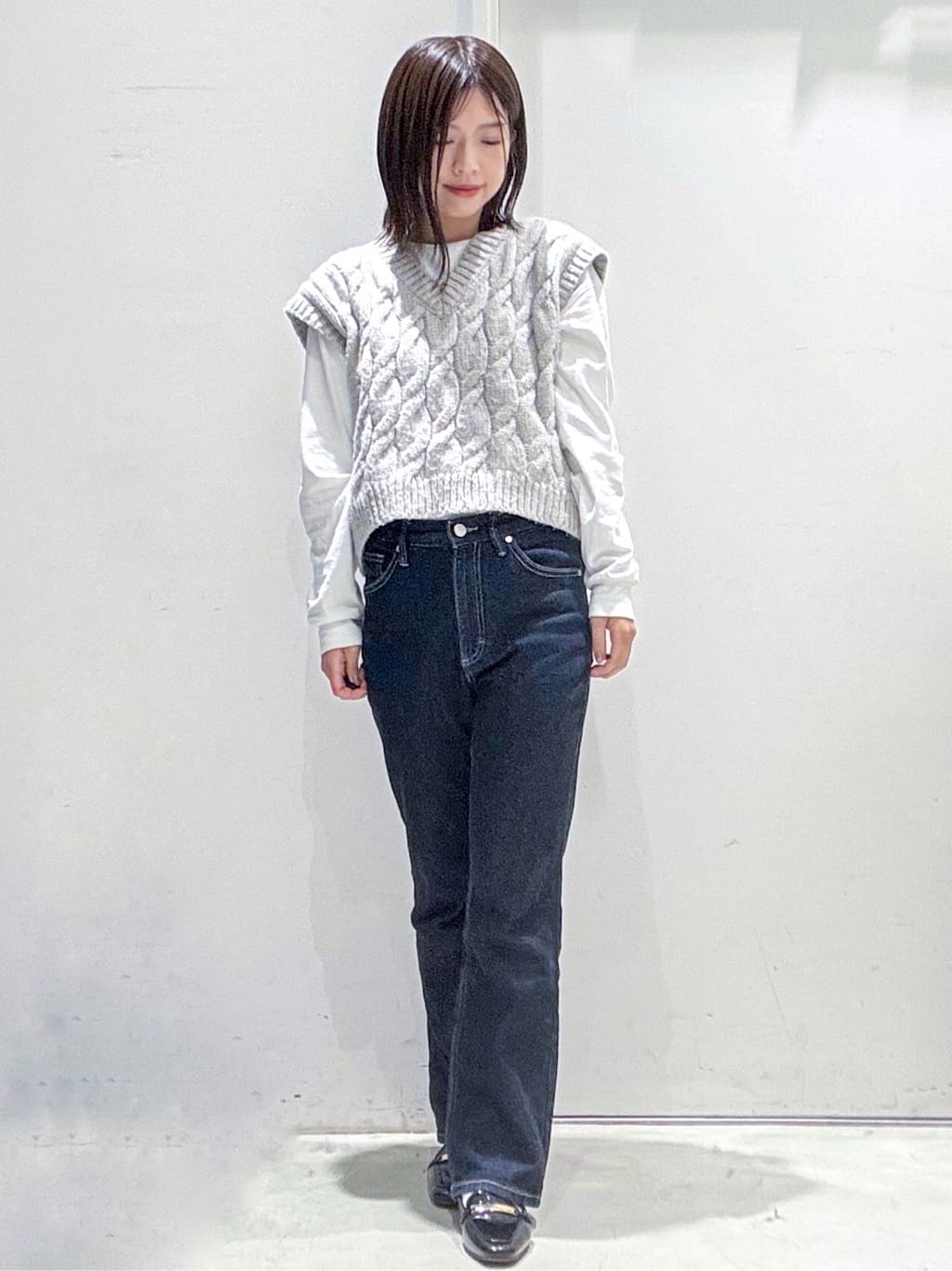 sayaさんの「OPAQUE.CLIP｜ケーブルローゲージベスト【洗濯機OK】」を使ったコーディネート