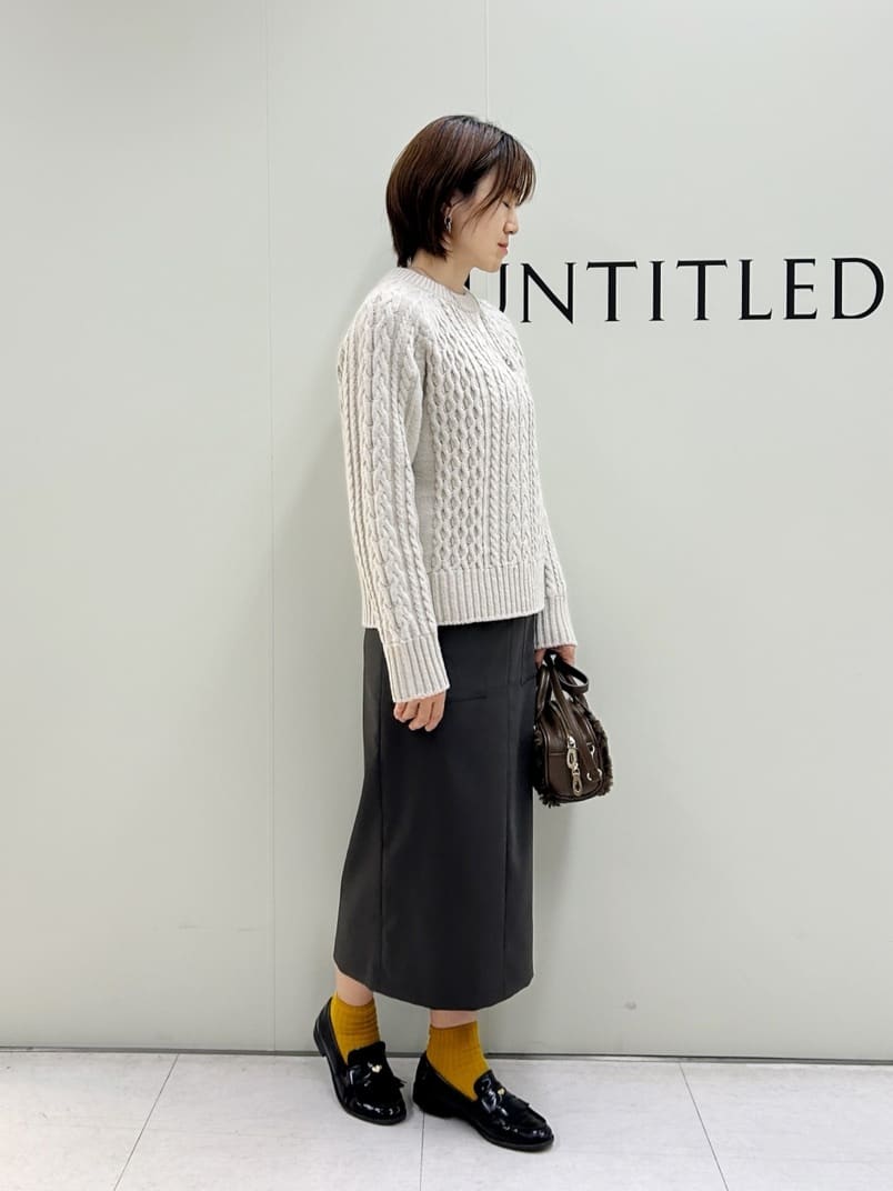 Mikiさんの「UNTITLED｜【洗える】スポンディッシュ ケーブル柄ニット」を使ったコーディネート