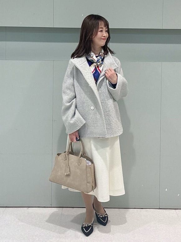 makiさんの「UNTITLED｜【8色展開／コンパクト丈】レーヨン混 コクーンニット」を使ったコーディネート