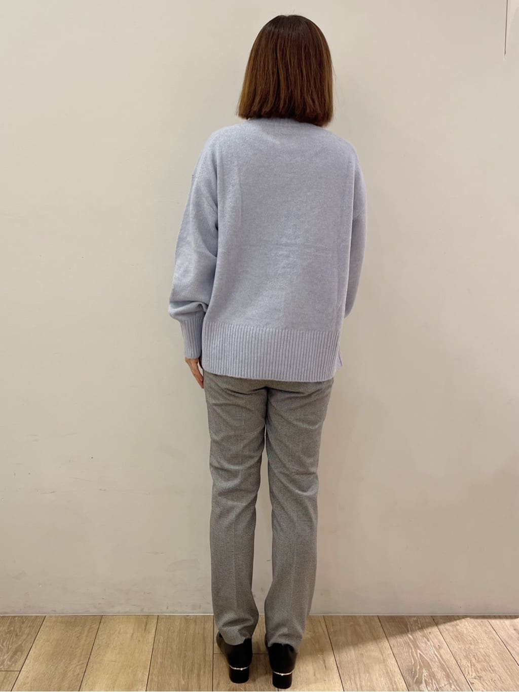 kcさんの「OPAQUE.CLIP｜選べる2丈 ハイネックカラーミックスラメニット【洗濯機OK】」を使ったコーディネート