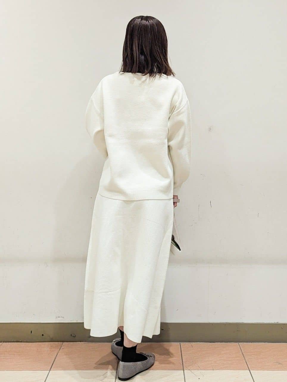 Miさんの「OPAQUE.CLIP｜サイド編地切替ニットトップス／セットアップ対応【洗濯機OK】」を使ったコーディネート