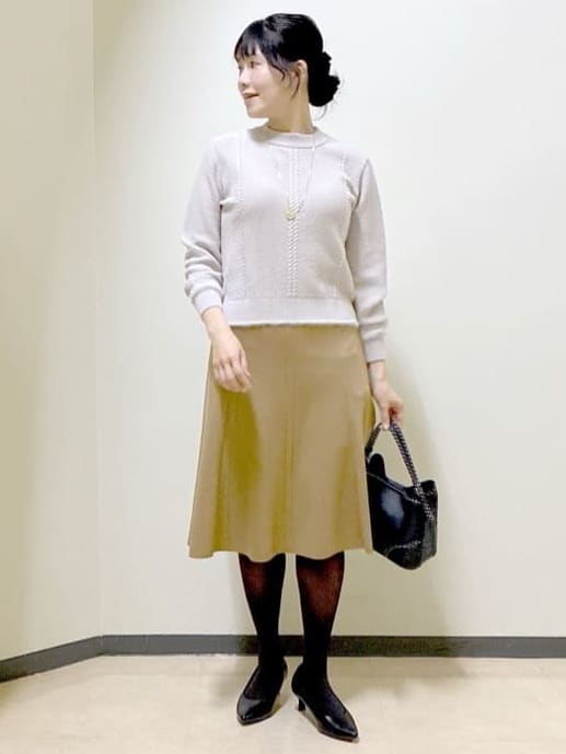  beni_gingerさんの「Reflect｜【ほんのりラメ感◎】ケーブル柄ニット」を使ったコーディネート