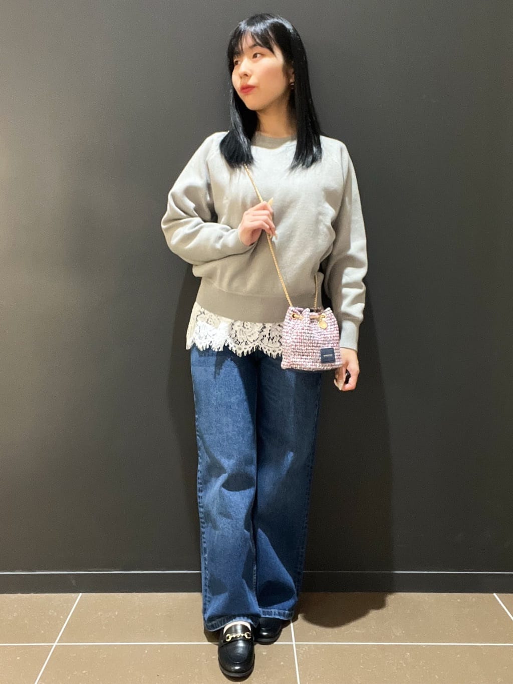 yunさんの「OPAQUE.CLIP｜スウェットライクニット【洗濯機OK】」を使ったコーディネート