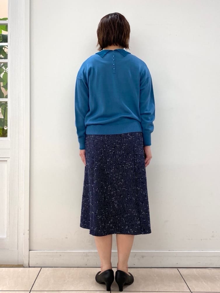 ksmさんの「Reflect｜【広がりすぎない／美シルエット◎】ツイードフレアスカート」を使ったコーディネート