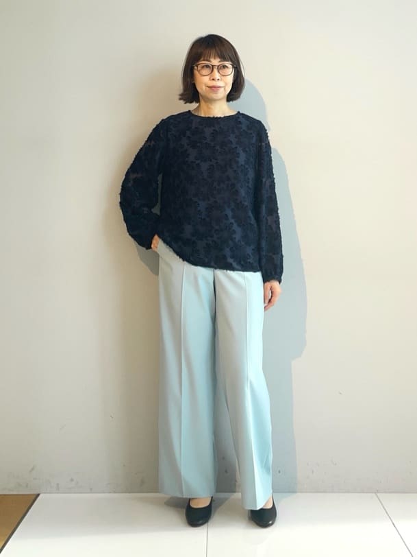 murayamaさんの「INDIVI｜【華やか／大人シアー／セレモニー】カットフリンジブラウス」を使ったコーディネート