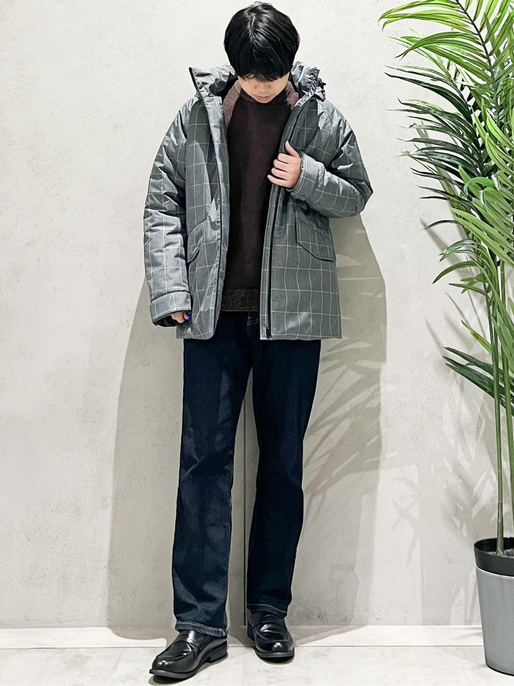 SHI-MAさんの「THE SHOP TK｜【軽くて、暖かい】SORONA／ソロナ 中綿ブルゾン 防風/軽量/洗濯機OK/フード脱着可」を使ったコーディネート