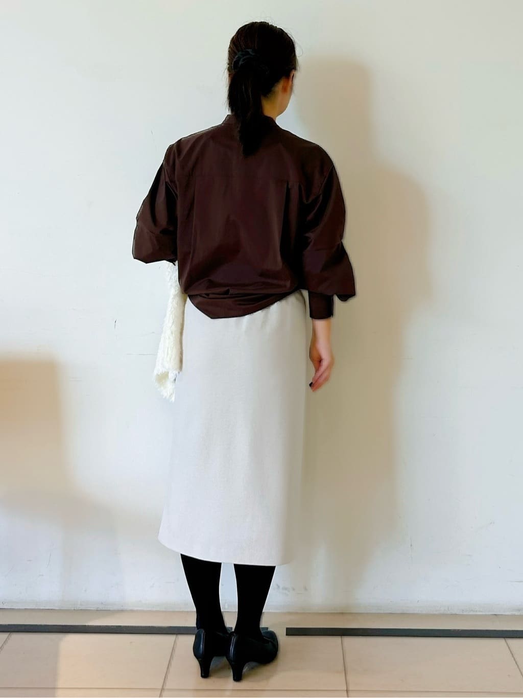ひーさんの「Reflect｜【さらっと一枚で決まる／重ね着にもおすすめ◎】タックスリーブシャツブラウス」を使ったコーディネート