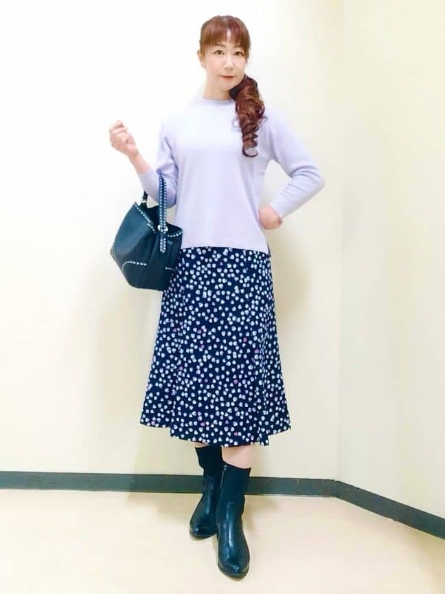 花さんの「Reflect｜【選べる5色／アンサンブル可】プチハイネックリブニット」を使ったコーディネート