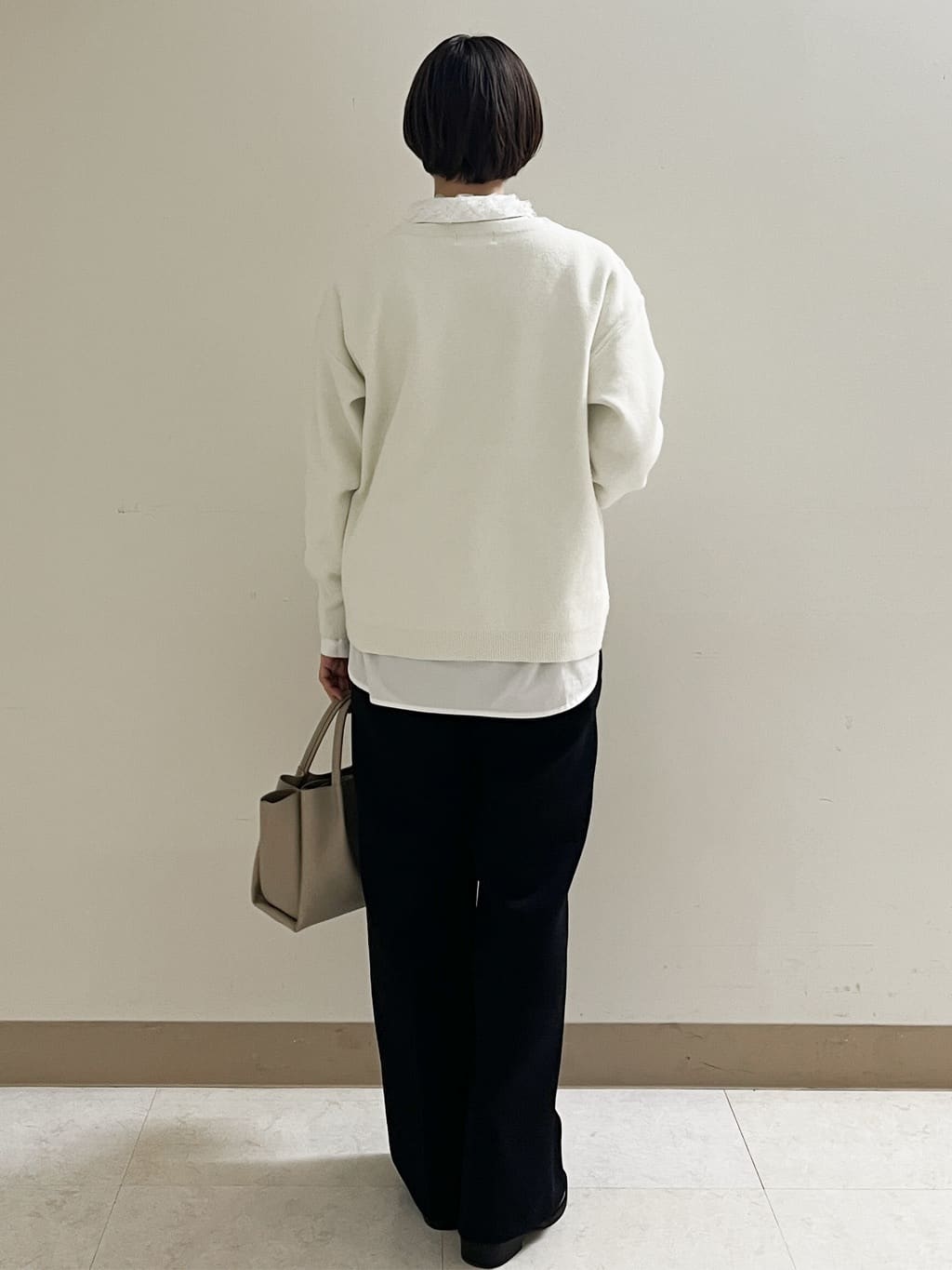 あかねさんの「OPAQUE.CLIP｜サイド編地切替ニットトップス／セットアップ対応【洗濯機OK】」を使ったコーディネート