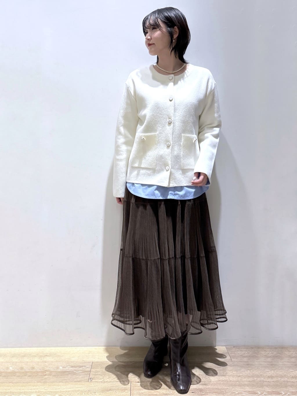 mizukiさんの「index｜ダブルフェイスコーディガン【洗濯機OK】」を使ったコーディネート