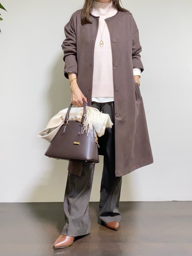tomoさんの「UNTITLED｜【8色展開/洗える】ウールカシミヤ ハイネックニット」を使ったコーディネート