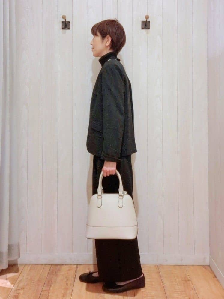 Ribさんの「SHOO･LA･RUE｜【洗濯機可/セットアップ可/S-3L】きちんと楽に。カットジョーゼットノーカラージャケット」を使ったコーディネート